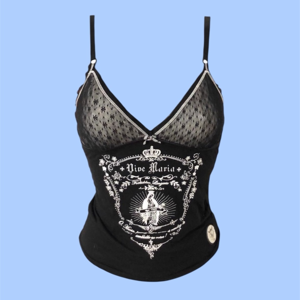 Vive Maria Vintage Grunge Black Cami